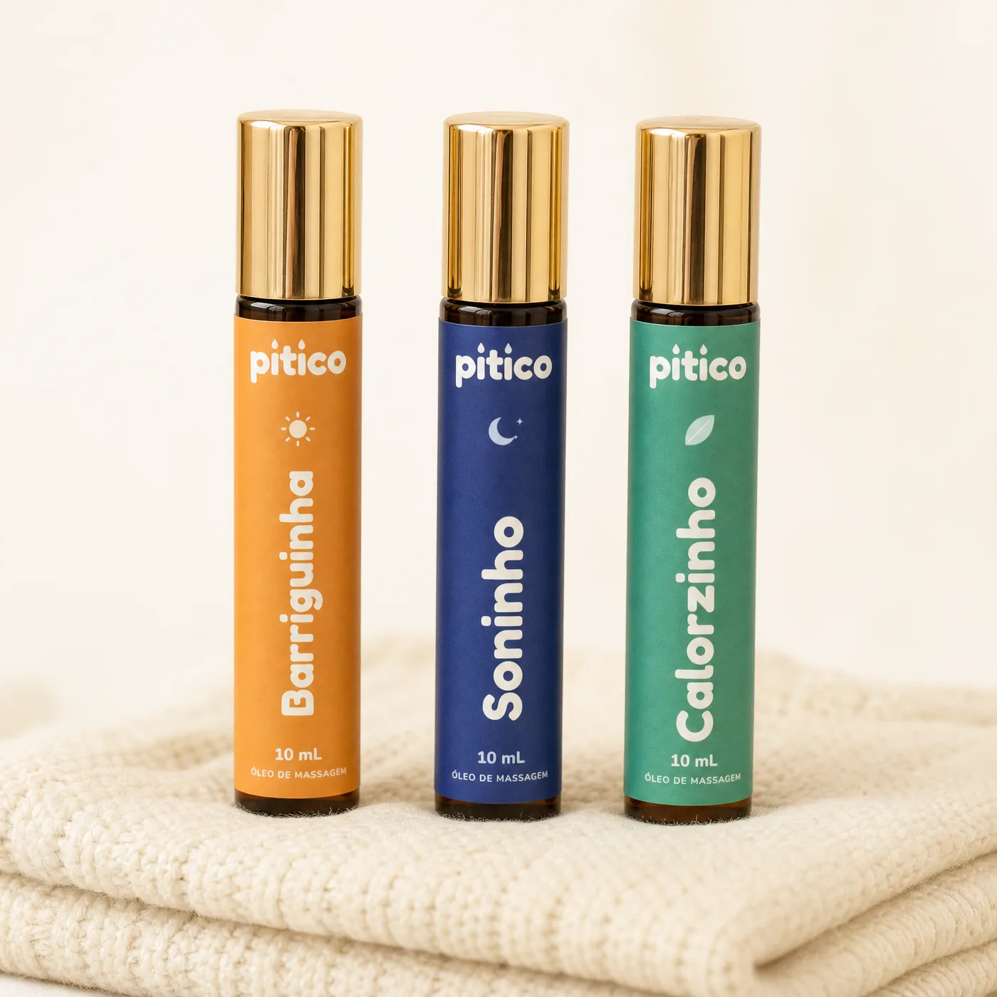 Kit com os três roll-ons Pitico